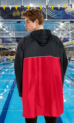poncho cape in pool