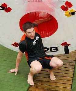 zorbing gets you wet